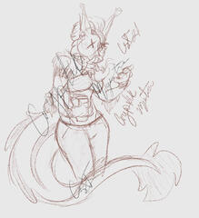 Caesi Style Change - Half Body Sketch