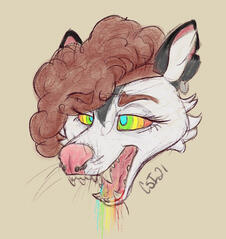 Rainbow Vomit - Headshot Colored Sketch